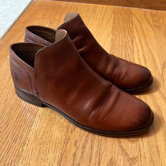 Frye Elyssa Shootie Boot Size 7 Cognac Leather Booties - Picture 2 of 11